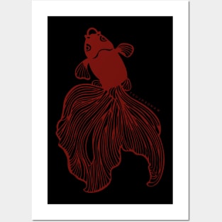 red koi fish Posters and Art